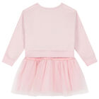 Girls Pink Floral Tulle Dress, 1, hi-res